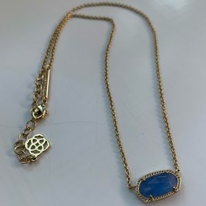 Kendra Scott Gold Necklace with Blue Stone